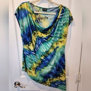 Womens Asymmetrical Cowl neck top